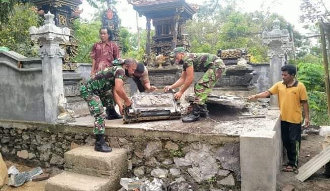 Gerak Cepat TNI Atasi Bencana Gempa di Bangli dan Karangasem